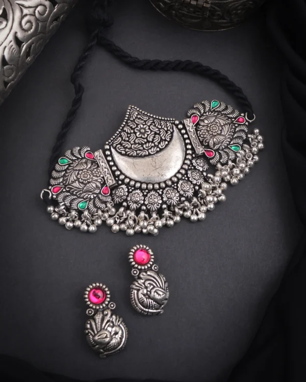 Embrace Timeless Elegance with Our Stunning Oxidised Chokar Collection