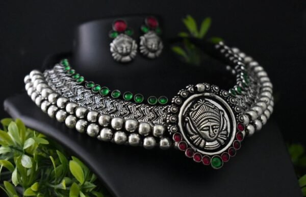 Oxidized K Durga Wajratika Traditional Necklace