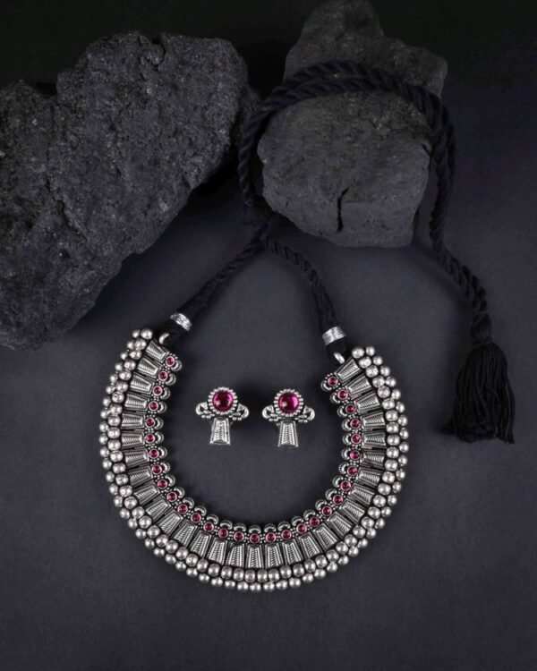 Oxidized K Wajratika Traditional Necklace