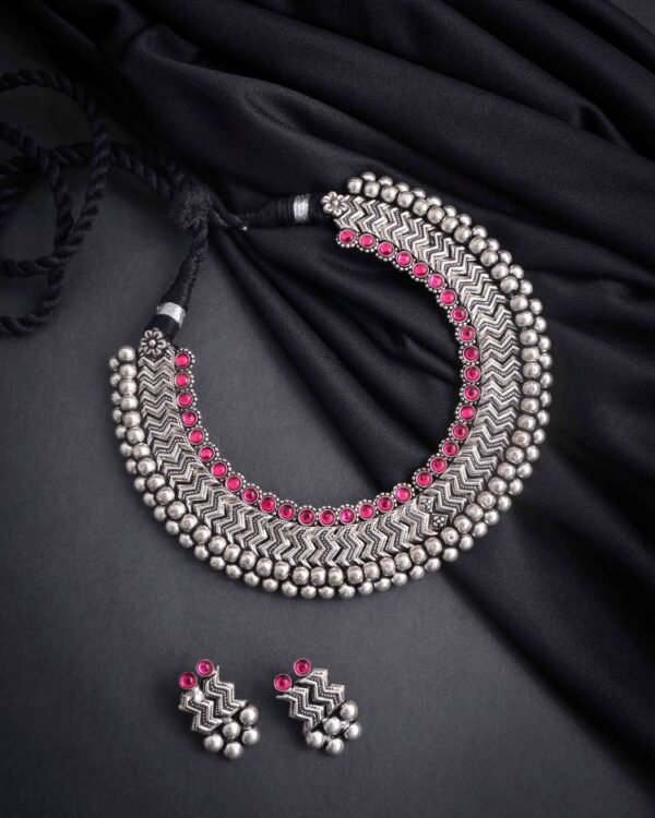 Oxidized K Wajratika Traditional Necklace