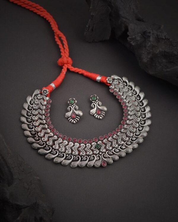Oxidized K Wajratika Traditional Necklace