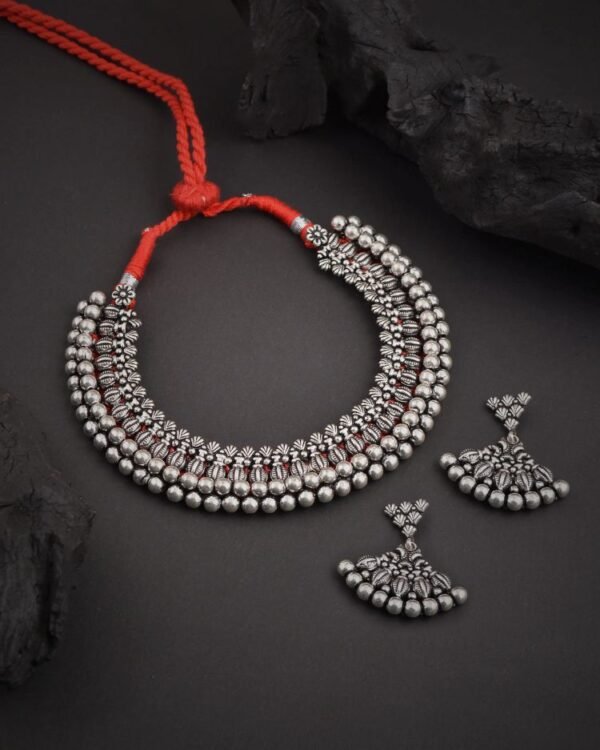 Oxidized K Wajratika Traditional Necklace