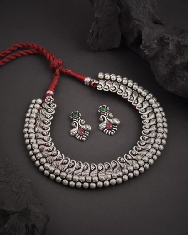 Oxidized K Wajratika Traditional Necklace