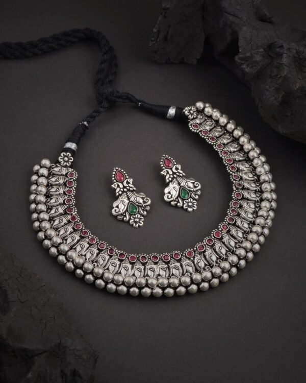Oxidized K Wajratika Traditional Necklace