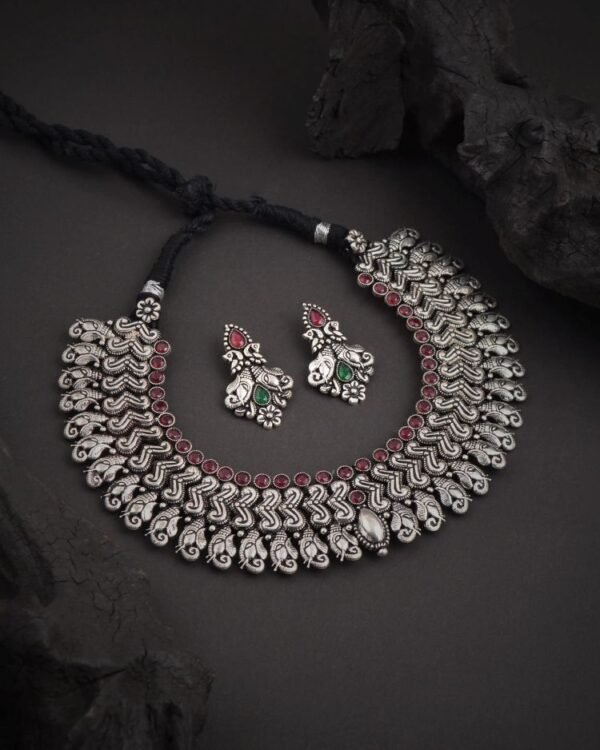 Oxidized K Wajratika Traditional Necklace