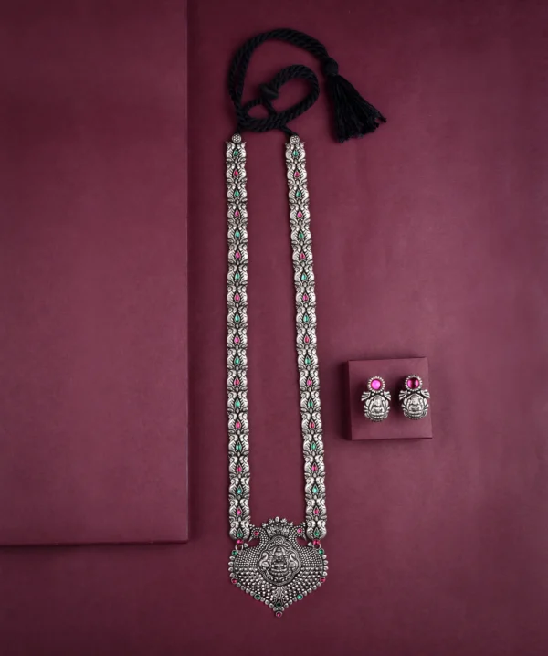 Oxidised Temple Long Necklace