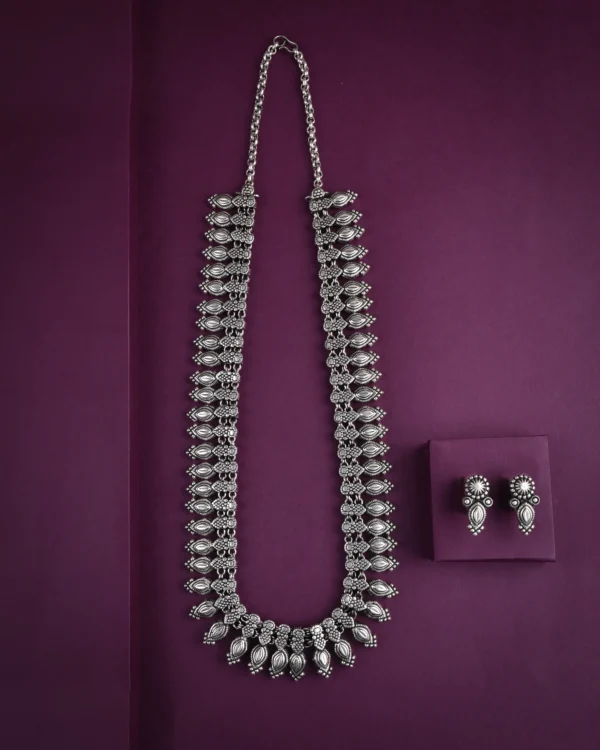 Oxidised Temple Long Necklace