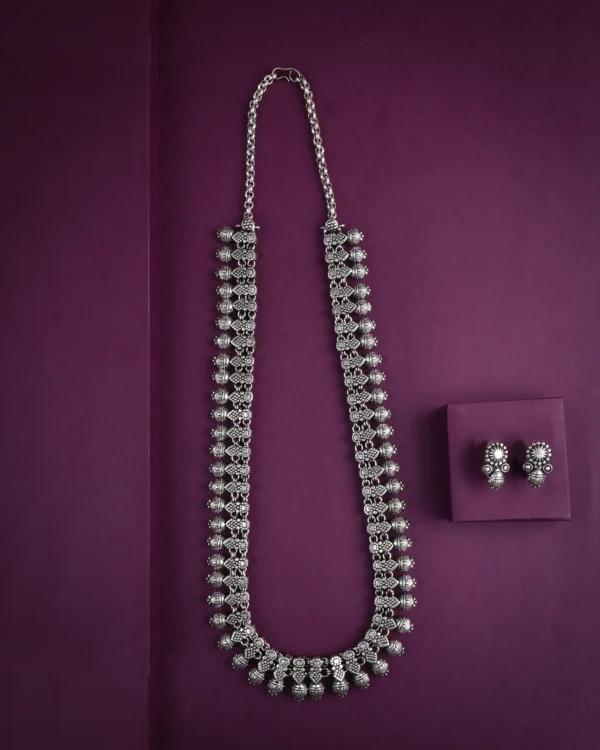 Oxidised Temple Long Necklace