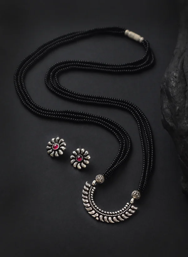 Oxidised Half Round Mangalsutra