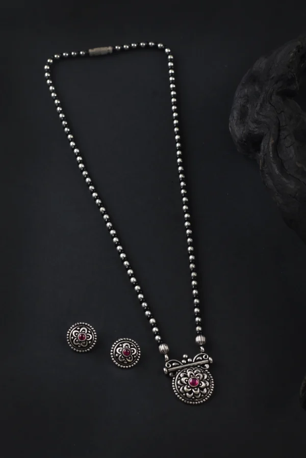 Oxidised Handmade Flower Deign Mangalsutra