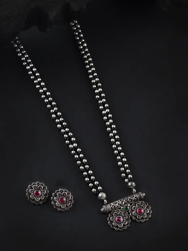 Oxidised Two Layer 2 Pendant 24 inches Mangalutra